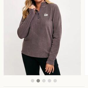 NWT The Black Dog Mills Pond Fleece Quarter Zip Pullover in Mushroom